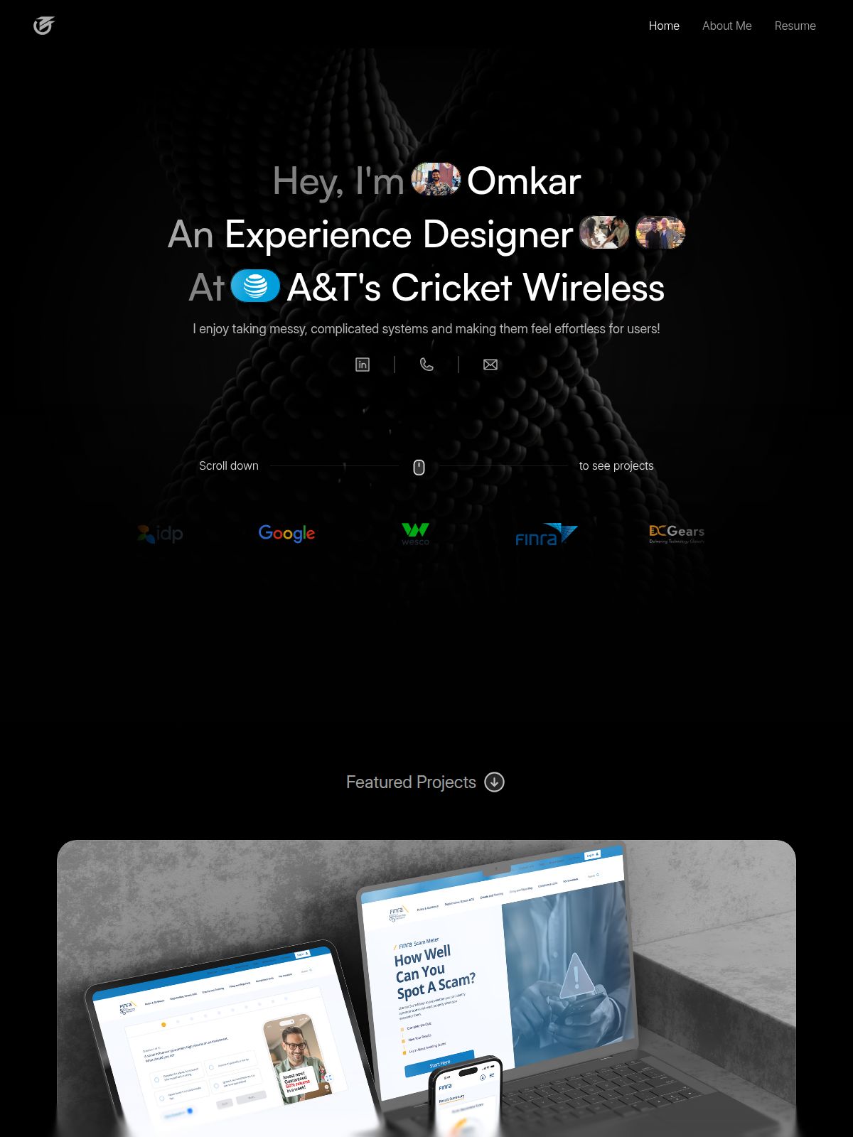 Omkar Talwalkar portfolio screenshot