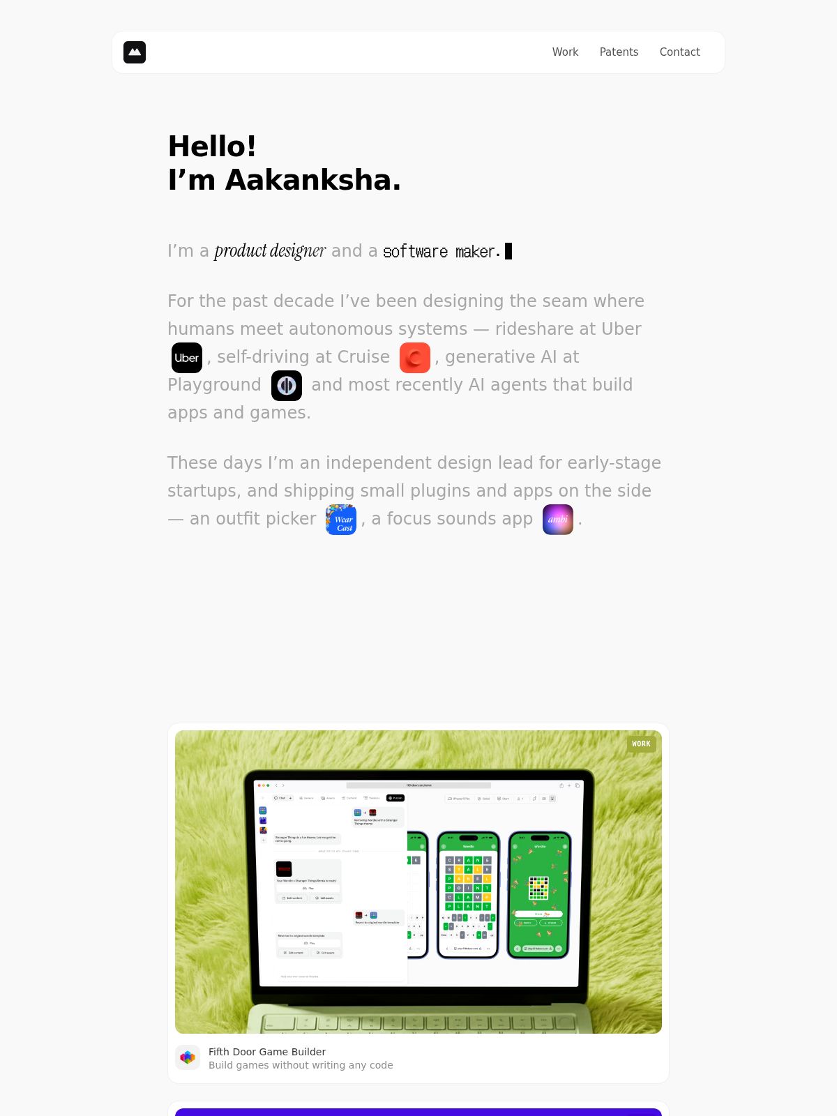 Aakanksha Mirdha portfolio screenshot