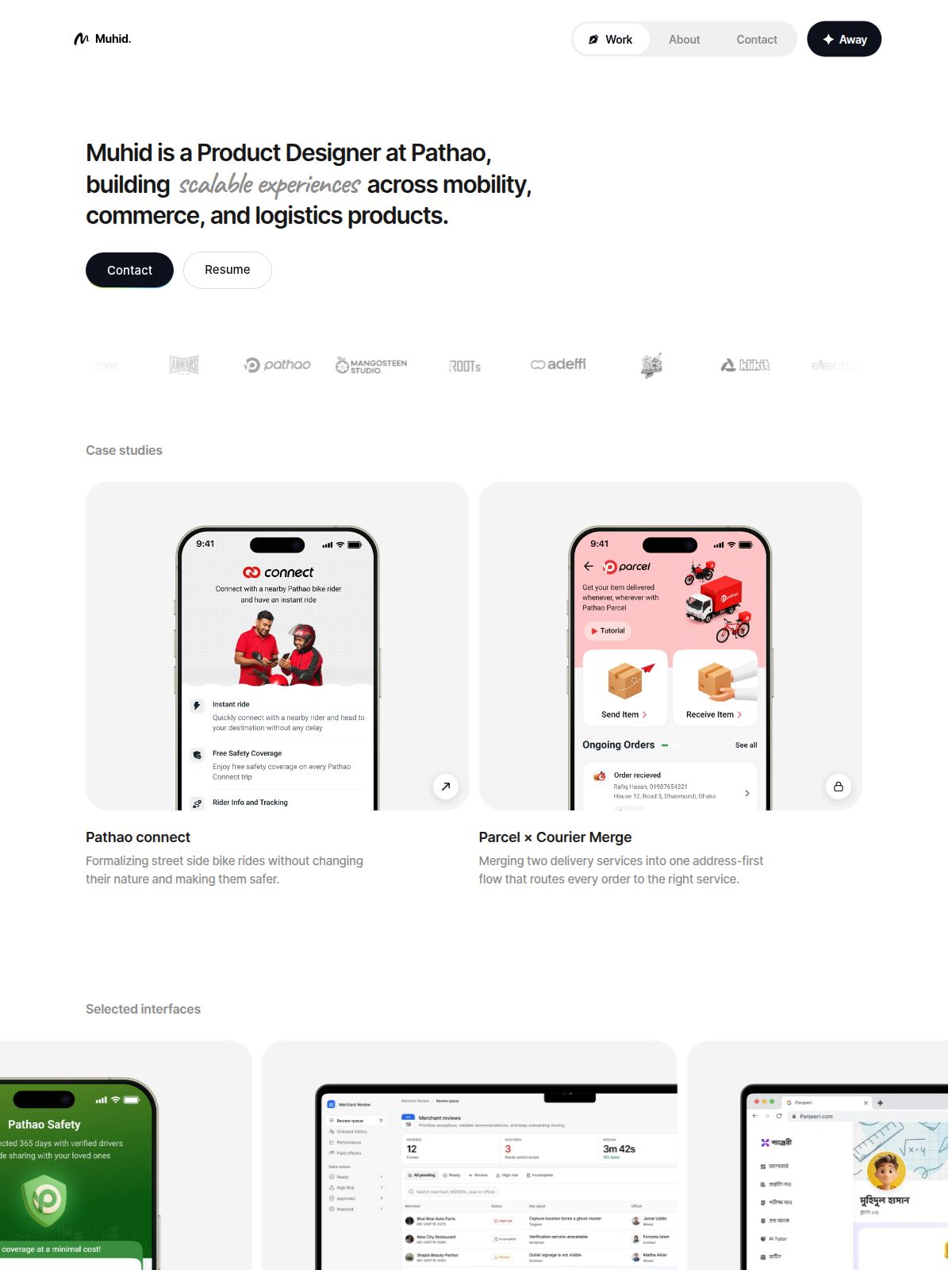 Muhidul Hasan portfolio screenshot