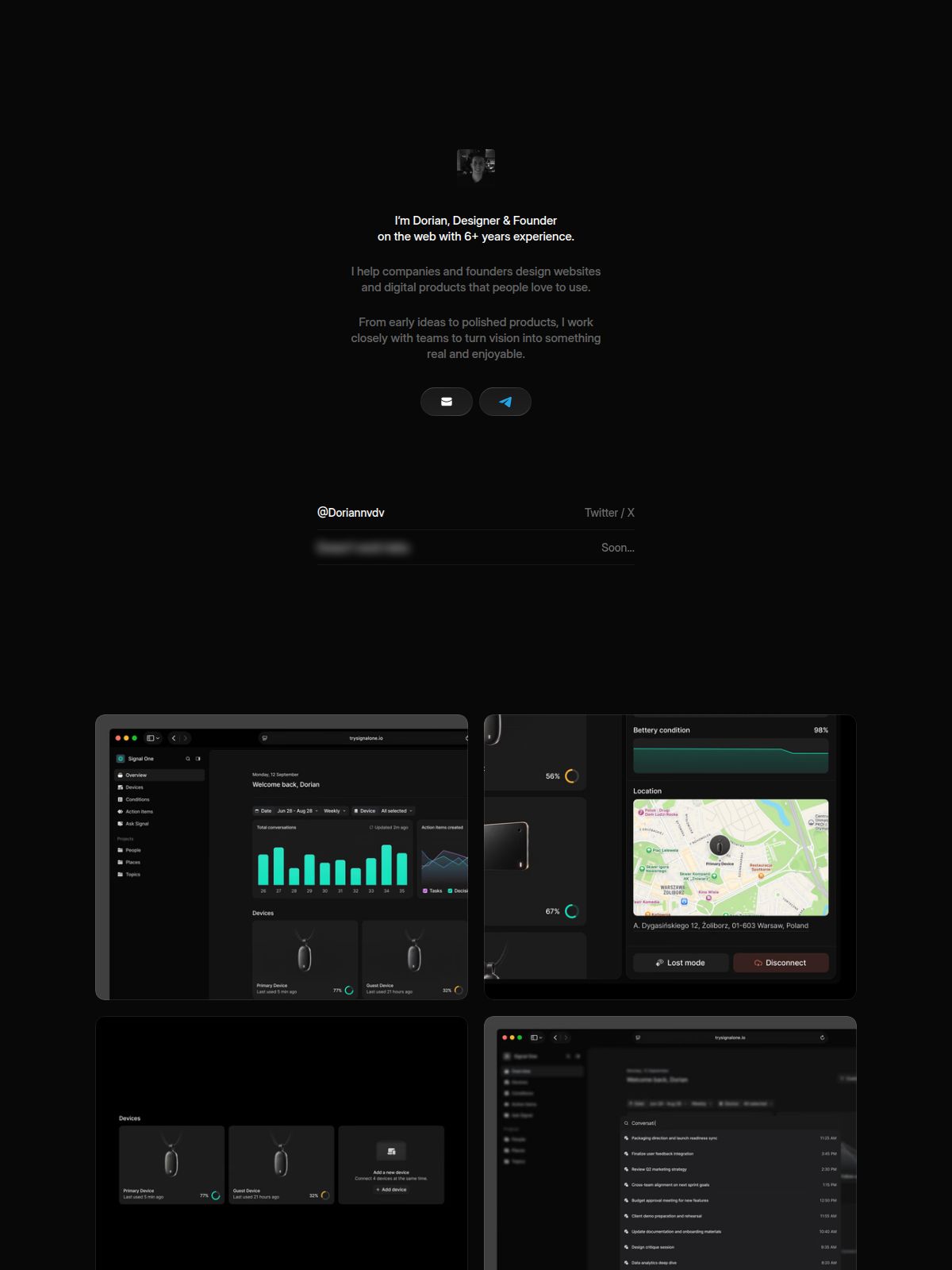 Dorian portfolio screenshot