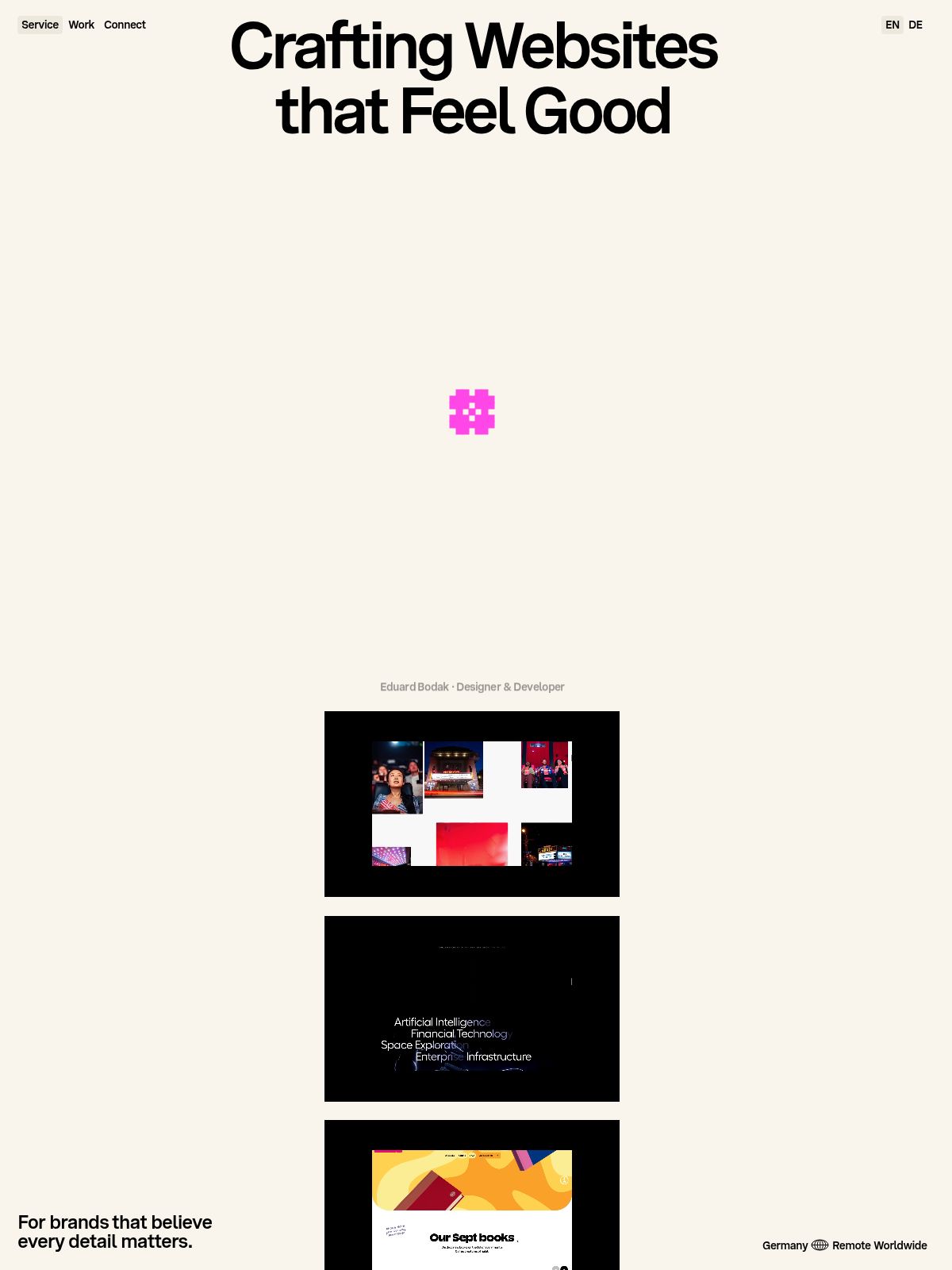 Eduard Bodak portfolio screenshot