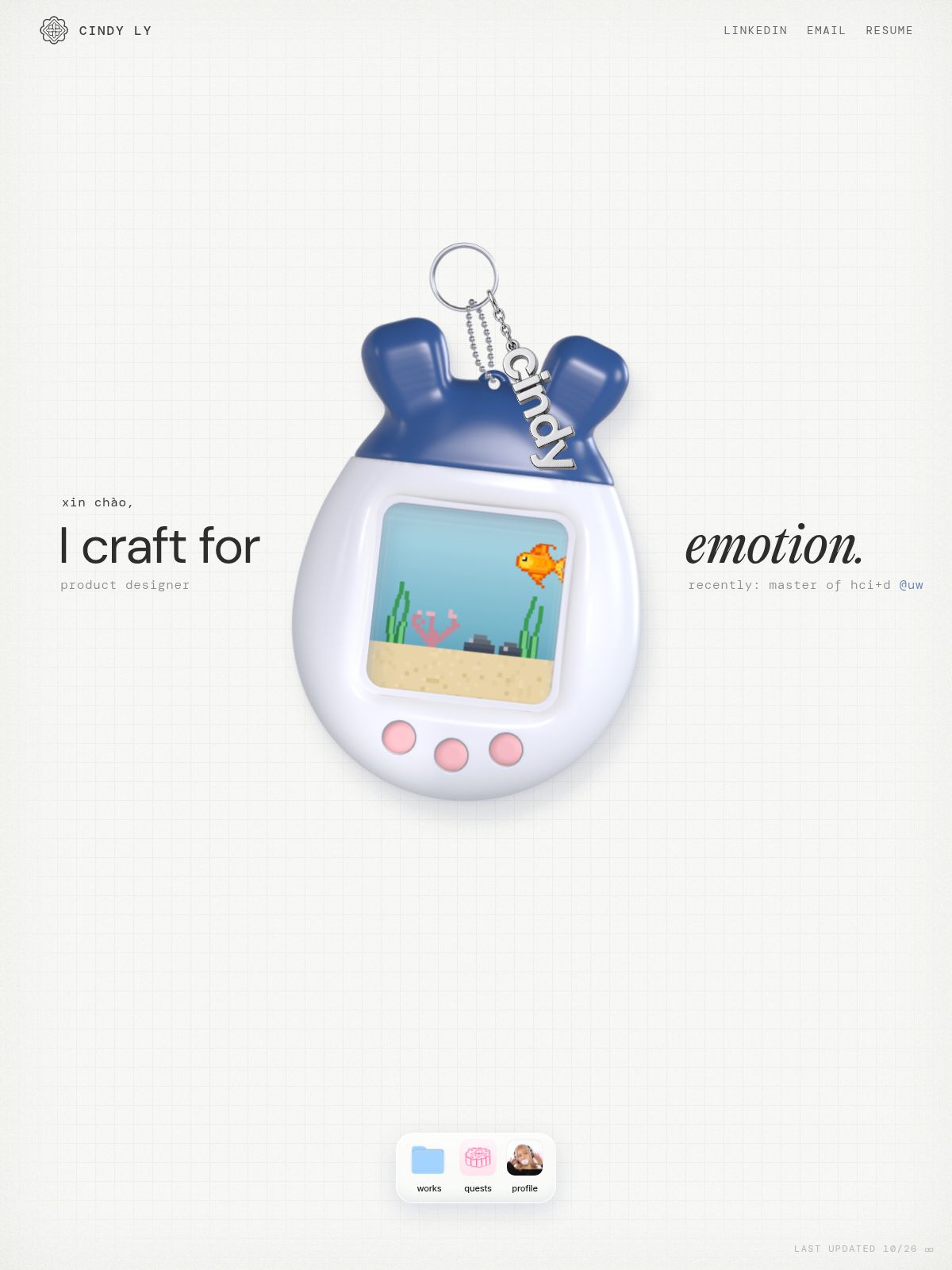 Cindy Ly portfolio screenshot