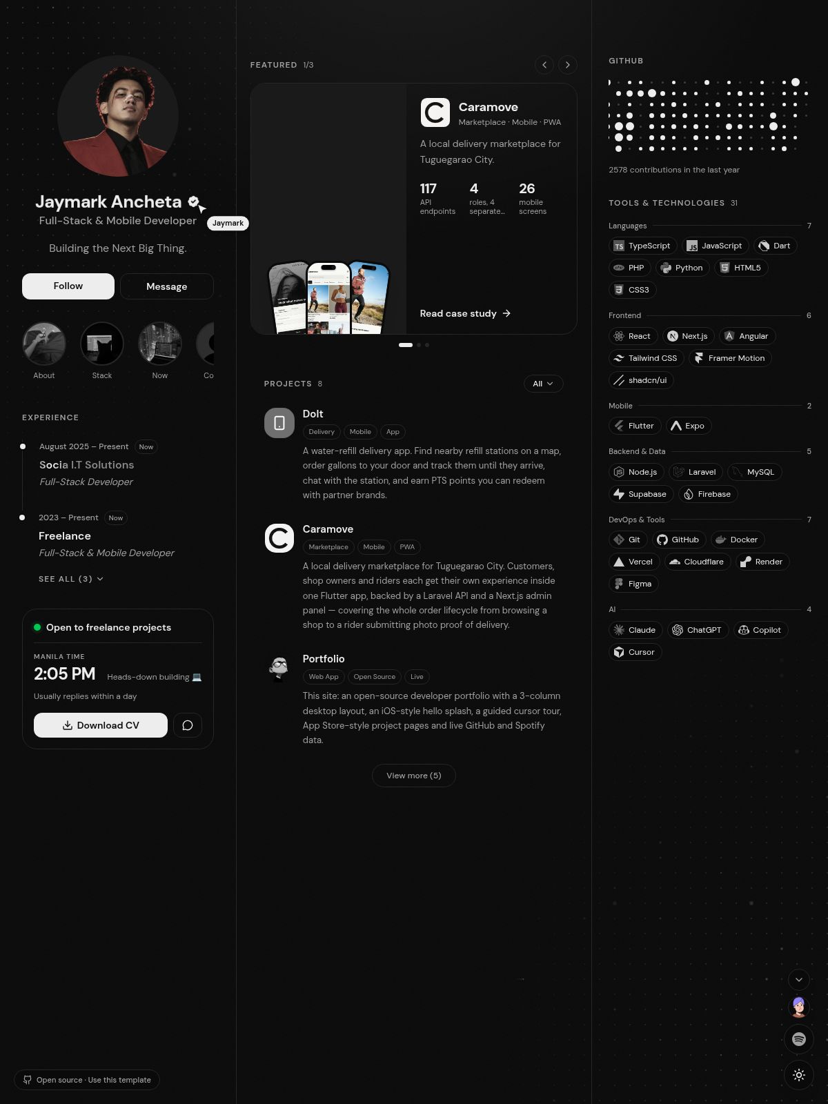 Jaymark Ancheta portfolio screenshot