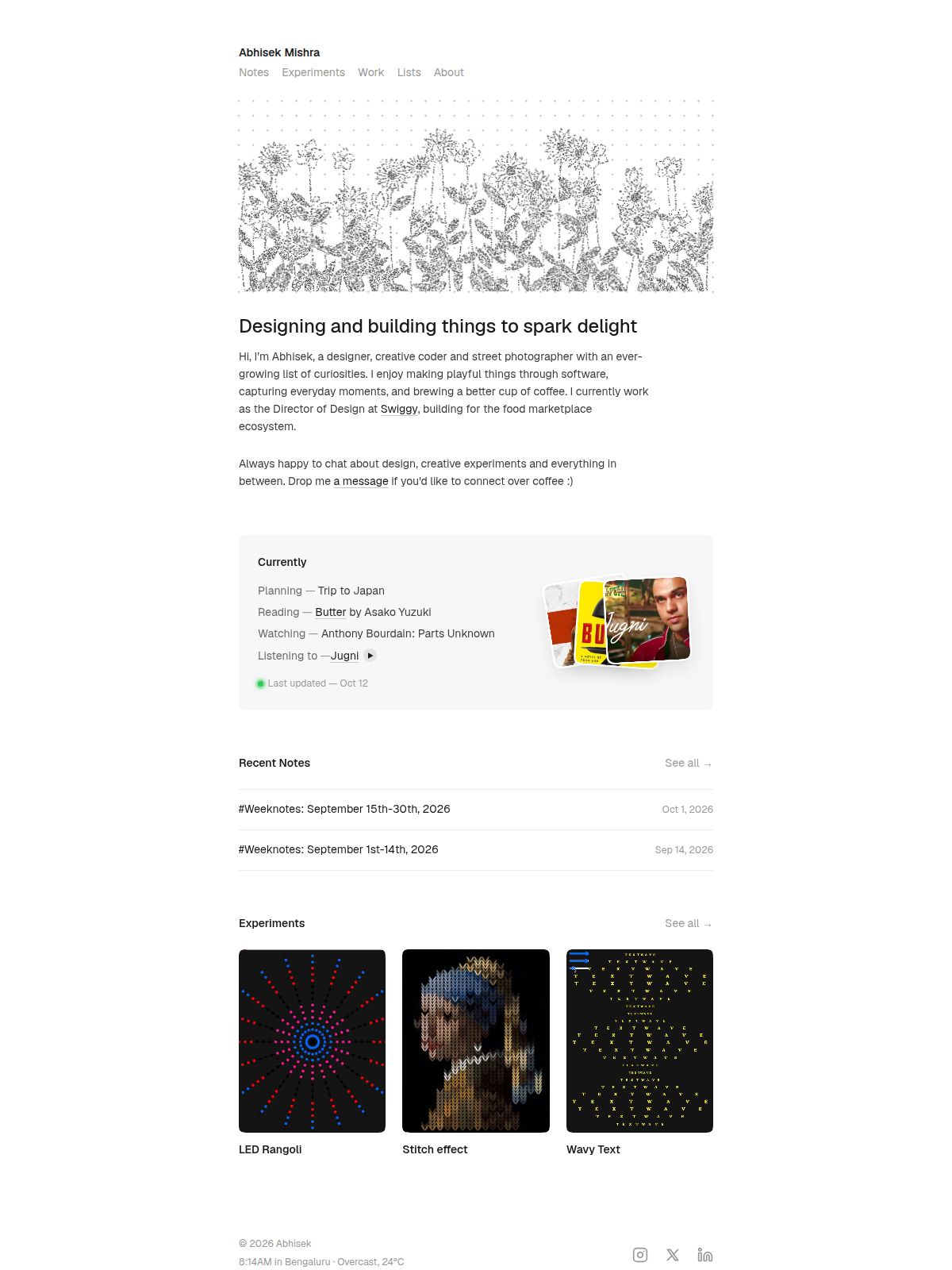 Abhisek Mishra portfolio screenshot