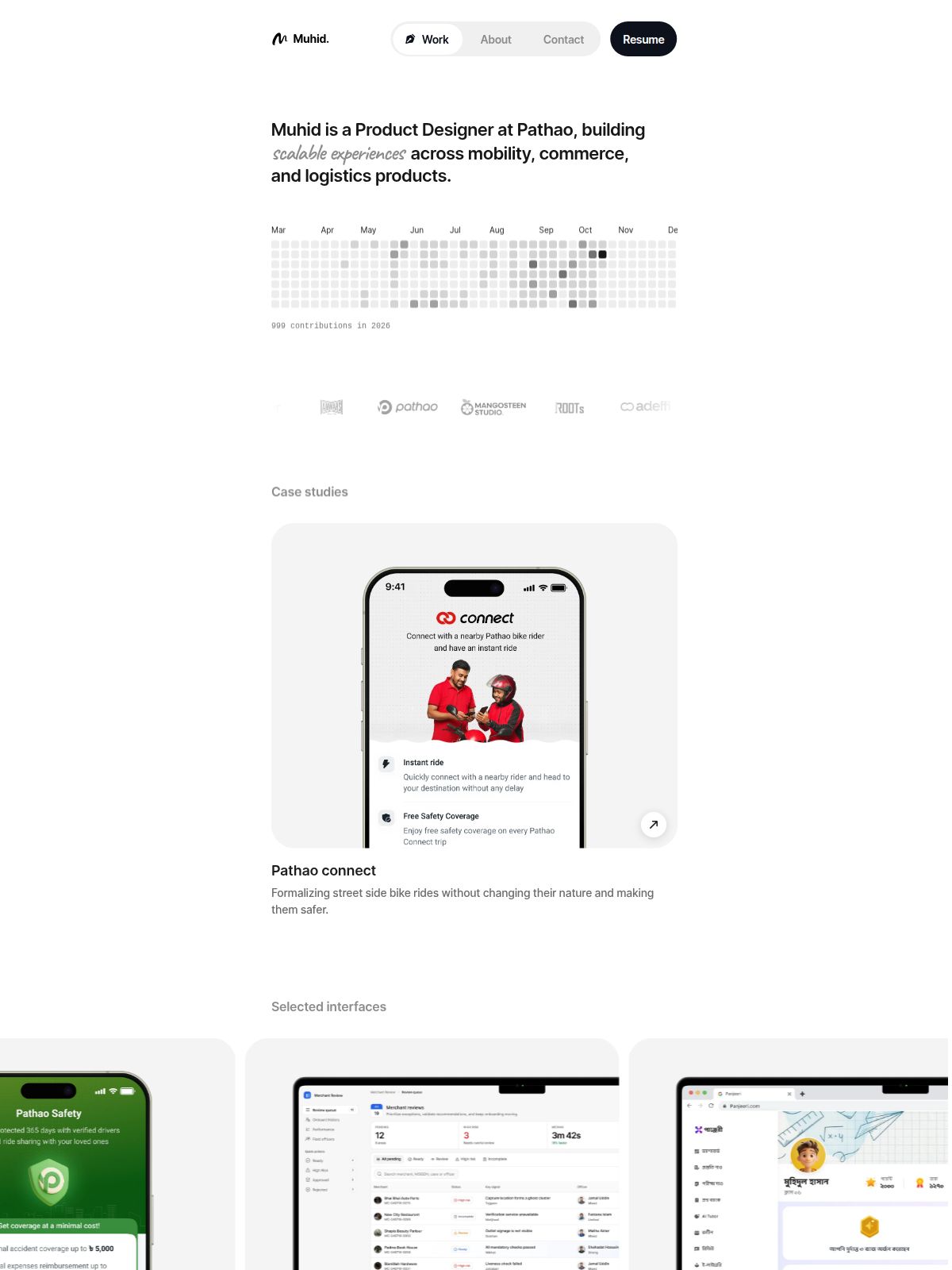 Muhidul Hasan ux & product designer portfolio - creative portfolio