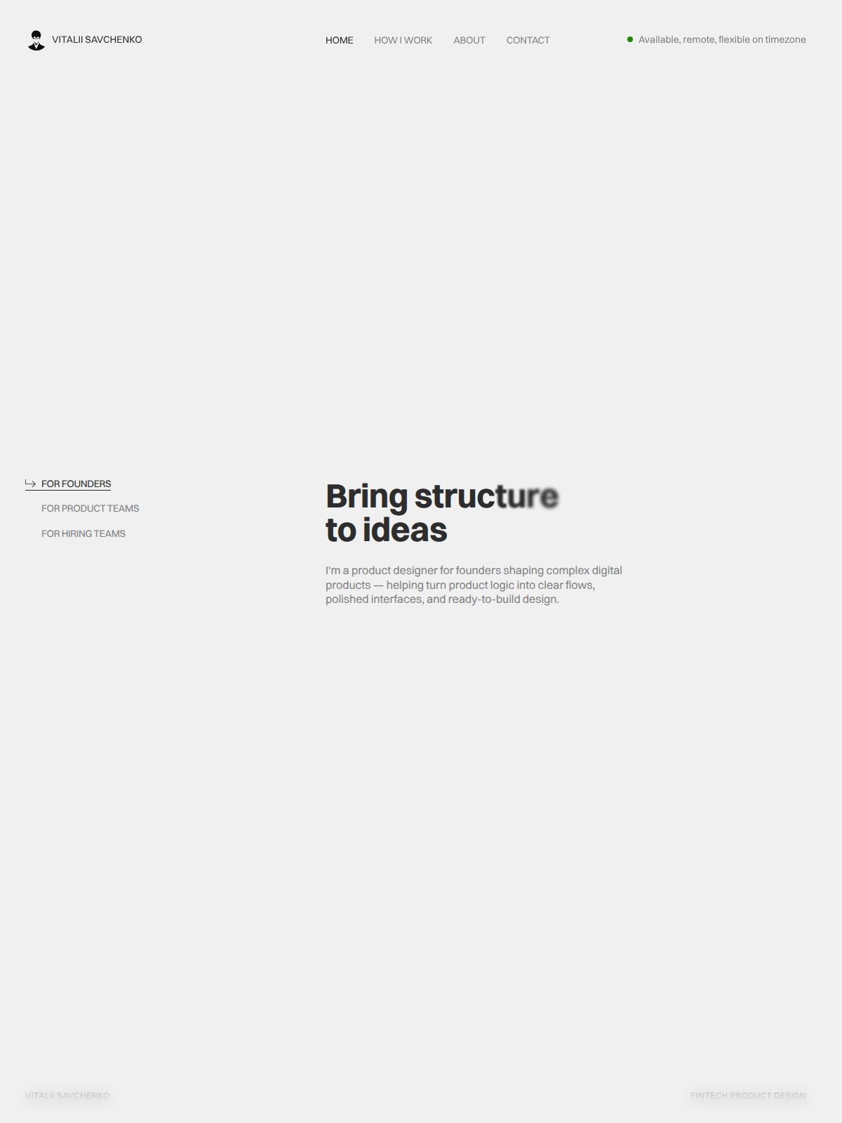 Vitalii Savchenko portfolio screenshot