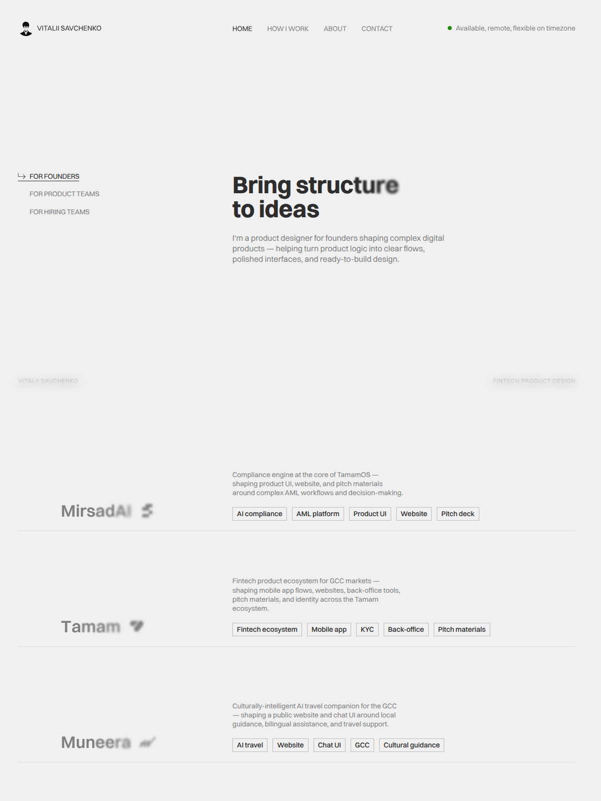 Vitalii Savchenko ux & product designer portfolio - creative portfolio